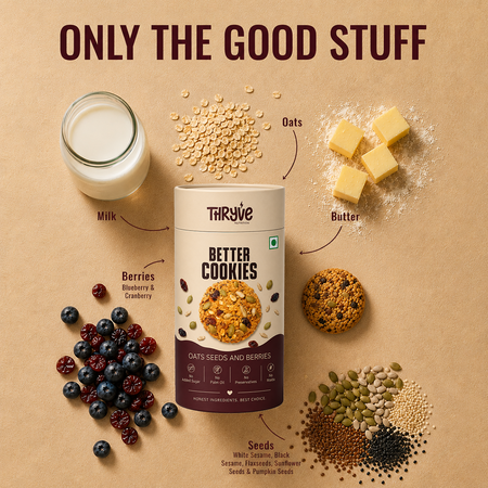 Oats Seeds & Berries Cookies | No Added Sugar, No Maida, Butter Made