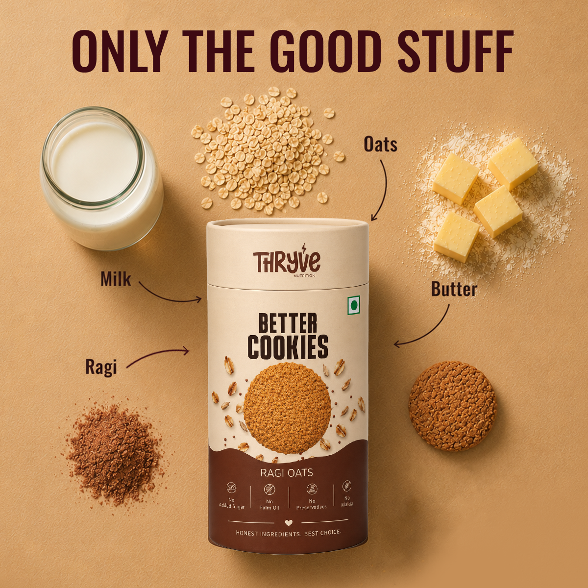 Ragi Oats Cookies | No Added sugar, No Maida, Butter Made